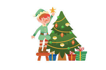 Elf Putting The Star on Top of Tree | Christmas Series