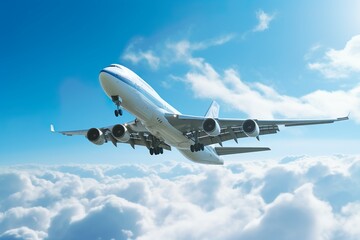 Fototapeta premium 飛行機と青空01