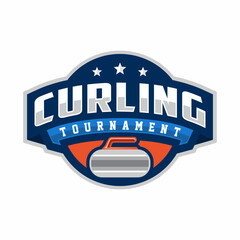 
Curling logo vector illustration, Logo for curling sport team
