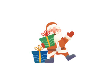 Santa Walking With Gift Boxes | Christmas Series