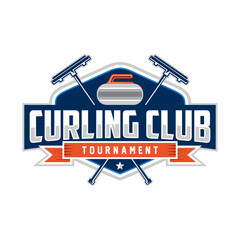 
Curling logo vector illustration, Logo for curling sport team
