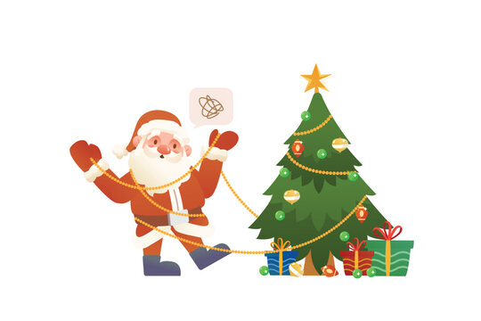 Santa Holding Yellow Ribbon | Christmas Series