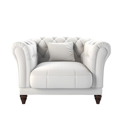 Fototapeta premium Single sofa on transparent background, white background, isolated, stool illustration