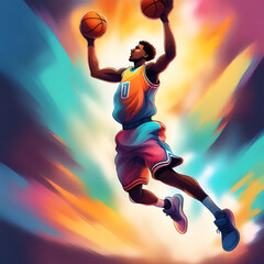basketball player jumping, Generative AI