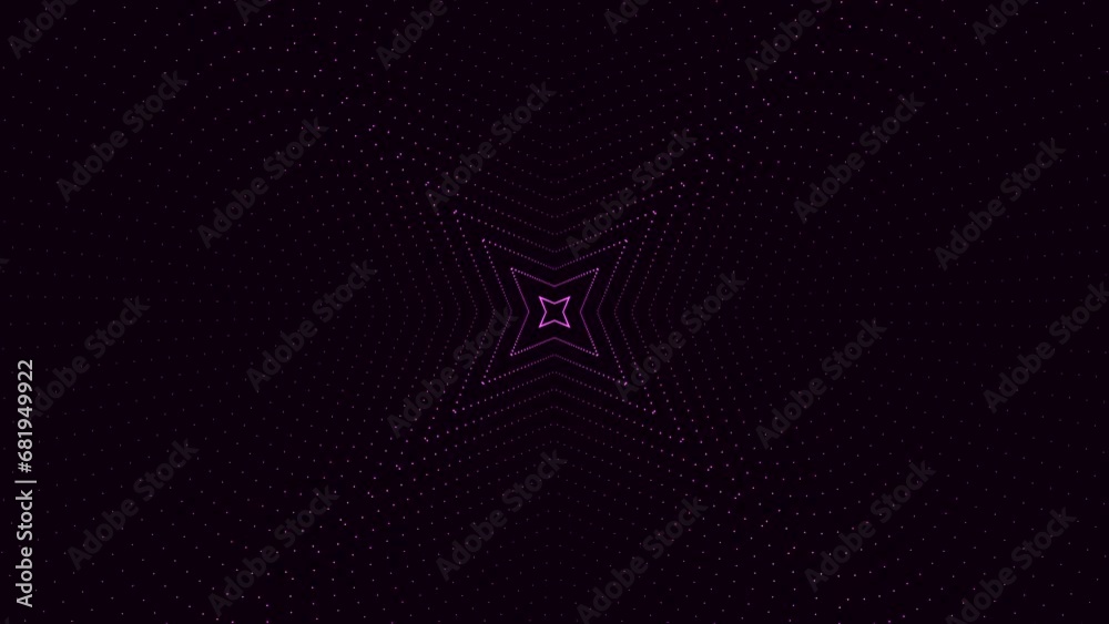 Poster 3d space effect with pattern of dots. animation. hypnotic effect of immersion in animation with patt