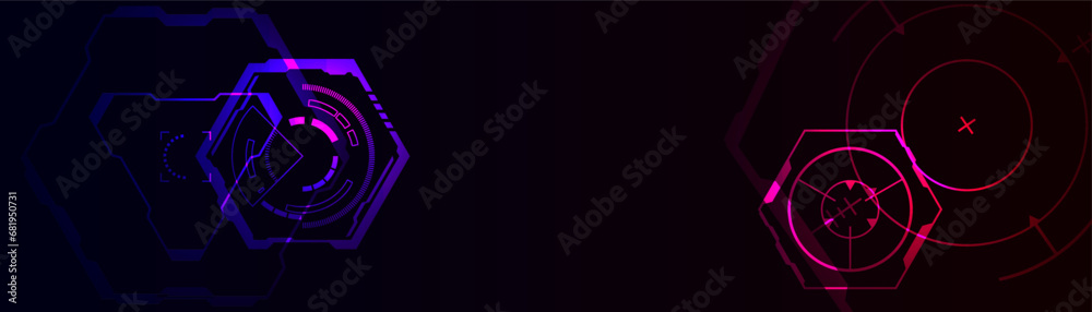 Poster futuristic background with glowing hexagonal element. modern background design concept.
