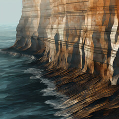 linear representations of a coastal cliffside