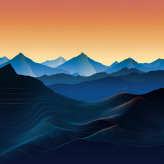 silhouette of majestic mountains against the sky