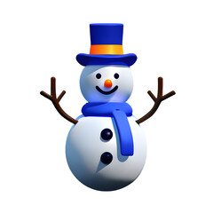 Blue snowman, 3D