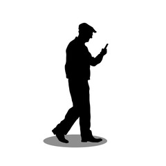 Man using phone stock vector illustration