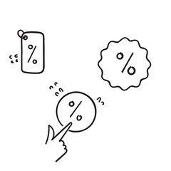 hand drawn doodle discount banner illustration vector