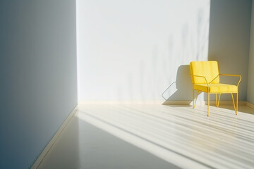 Empty Room with Yellow Furniture