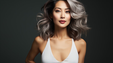 Fototapeta premium Portrait of a Woman with White Hair