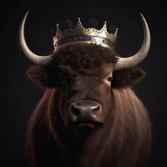 Crédence de cuisine en plexiglas Parc national du Cap Le Grand, Australie occidentale Portrait of a majestic Bison with a crown