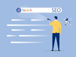SEO,Businessman analysis or search engine optimization to help website reach top ranking in search result page,data, selects keywords and optimizes site for popular search queries.