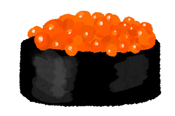 優しいタッチのいくらのお寿司