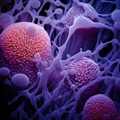 Naklejka na ściany i meble Close-Up of Bacteria Under the Microscope