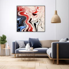 Living Room with Abstract Paintings