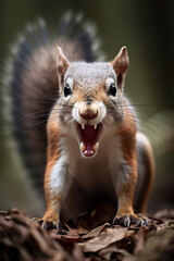Obraz premium An Angry Squirrel