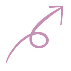 Purple Arrow Line Upward Curved Arrow Sketch Arrow Line Element