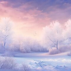 Fototapeta na wymiar the enchanting colors of a winter wonderland