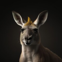Obraz premium Portrait of a majestic Kangaroo with a crown