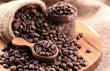 A coffee bean is a fruit from the Coffea plant and the source for coffee. It is the pip inside the red or purple fruit. 