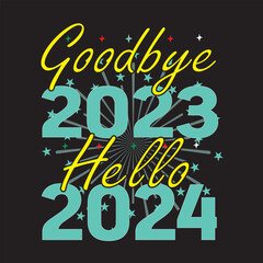 good 2023 hello 2024 t shirt design © Sopna
