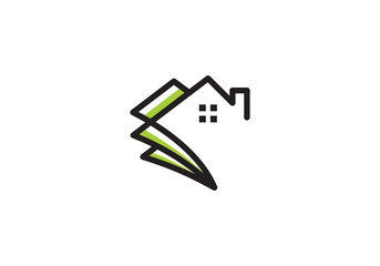 simple home and money logo, house loan investment symbol vector design