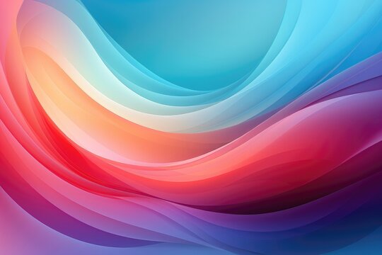 An abstract background image showcases dynamic waves with a smoothly transitioning color gradient, creating a visually engaging and harmonious composition. Illustration