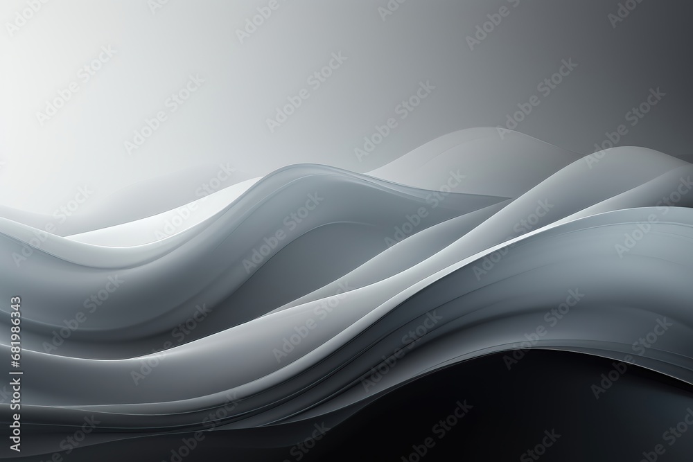 Wall mural in an abstract background image, a gradient enhances a dynamic creamy wave enveloped in fog, creatin