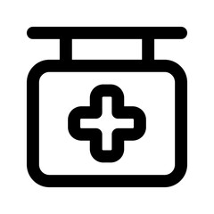 hospital sign line icon