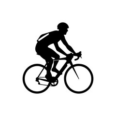 Obraz na płótnie Canvas silhouette of a person riding a bicycle