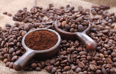 A coffee bean is a fruit from the Coffea plant and the source for coffee. It is the pip inside the red or purple fruit. 