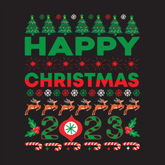 Happy christmas 2023 t shirt design