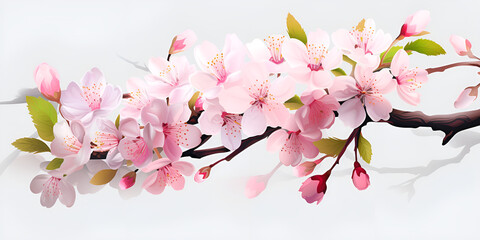 Blossom Ballet: Nature's Dance with Cherry Blossoms background generative ai