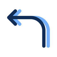 turn left filled line icon