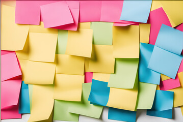 Wallpaper background covered with colorful sticky notes