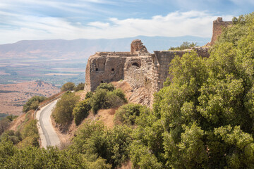 Remains  of northwestern part of medieval fortress of Nimrod - Qalaat al-Subeiba, located near the...