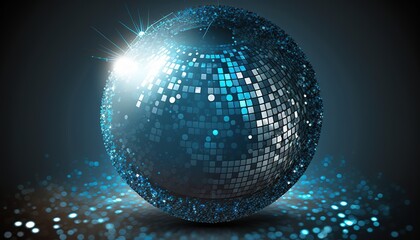 Blue sco Ball facet mirror disco dance club rose purple party spangle shiny sparkling background flier cardboard card poster evening festive competition night music musical year 70 80 90 retro - obrazy, fototapety, plakaty