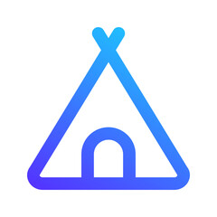 camping gradient line icon