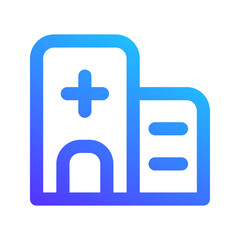 Fototapeta premium hospital gradient line icon