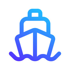 ship gradient line icon
