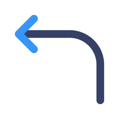 turn left flat icon