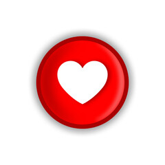 red circle love button transparent background