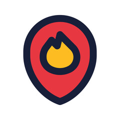 fire station flat line icon