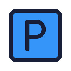 parking area flat line icon