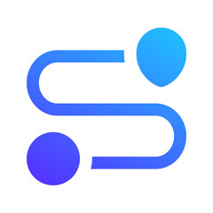 Obraz premium route gradient fill icon