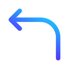 turn left gradient fill icon
