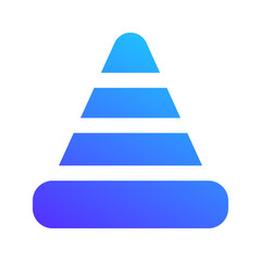 Fototapeta premium traffic cone gradient fill icon